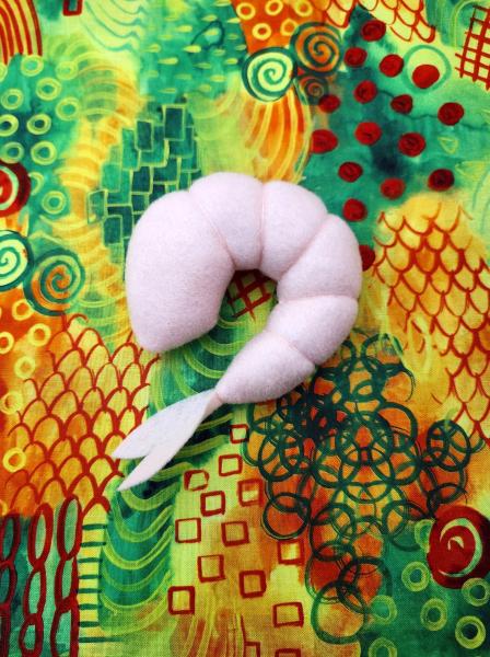 Felt shrimp cat toy | Eco-Fi felt toys for cats | natural catnip essence | handcrafted in USA | fun playtime gift for cats picture