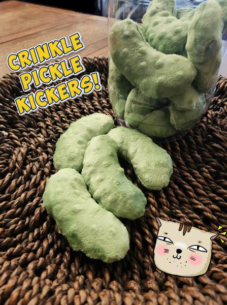 Crinkle pickle kicker cat toy | toys for cats | natural catnip essence | handmade in USA | fun gift for cats & their humans picture