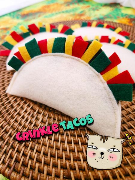 Felt crinkle taco cat toy | Eco-Fi felt toys for cats | natural catnip essence | handmade in USA | fun playtime gift for cats & their humans picture