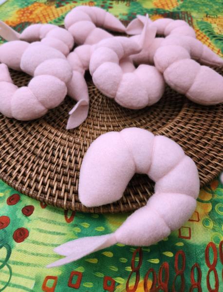 Felt shrimp cat toy | Eco-Fi felt toys for cats | natural catnip essence | handcrafted in USA | fun playtime gift for cats picture