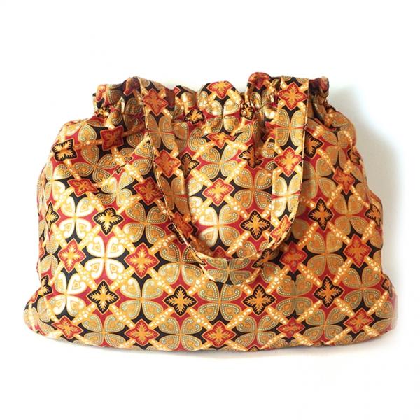 Large African Fashion Tote Bag with Inner Pockets and Coin Purse, Autumn African Print Fabric Tote
