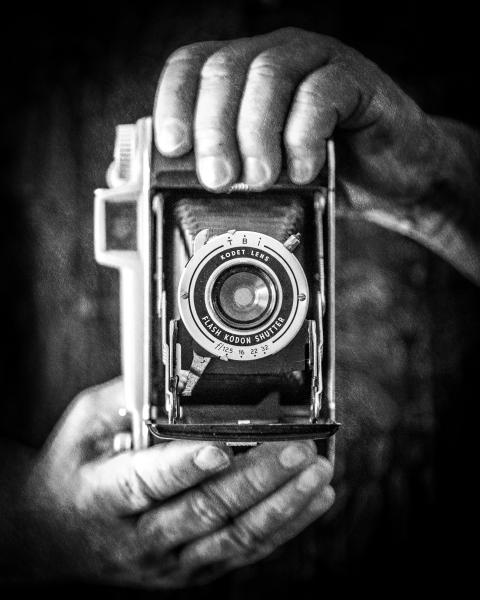 Vintage Camera, with hands picture