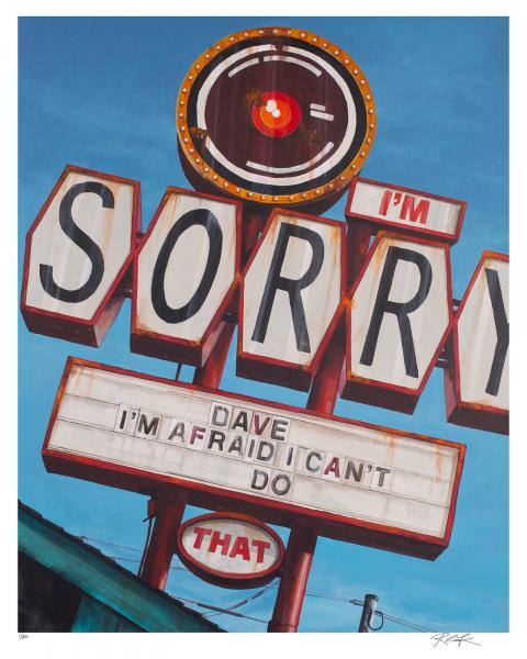 "Sorry Dave" Embellished Giclèe picture