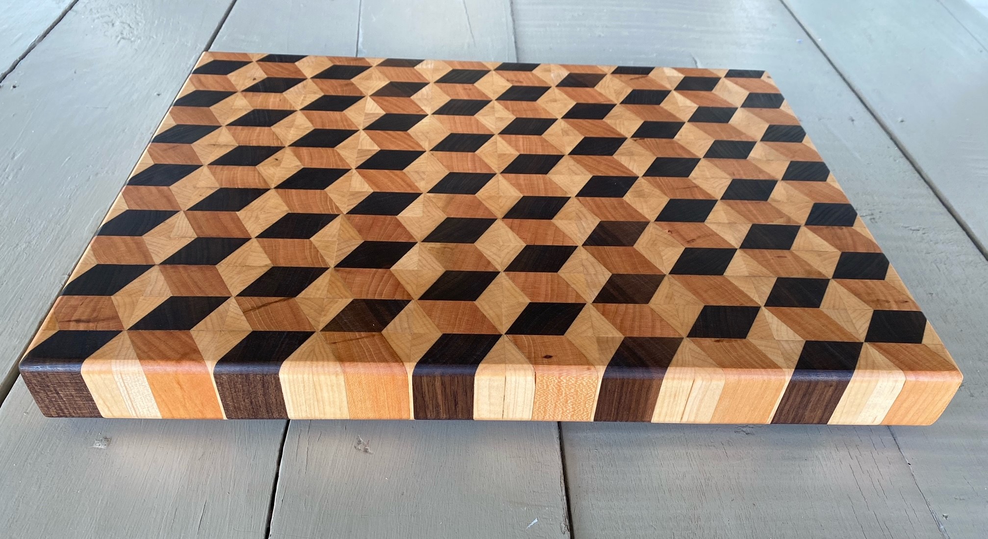 3d tumbling block cutting board plans