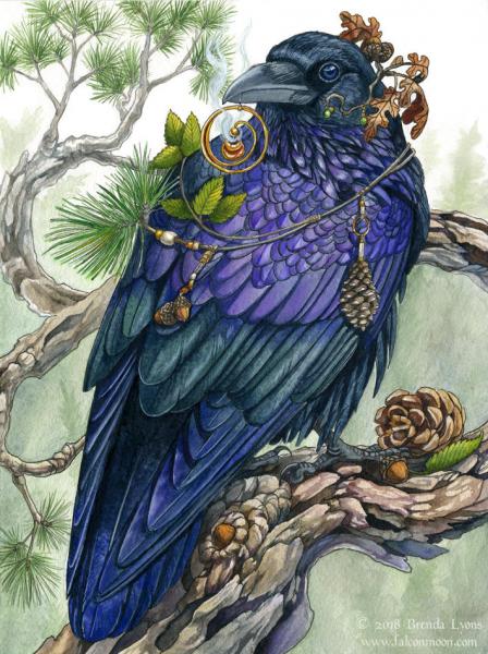 Sylvan Visions - Fantasy Raven Print picture