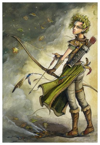 Kindle - Original Faerie with Bow Painting picture