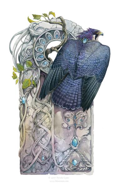 Stone Guardian I - Fantasy Falcon Print picture