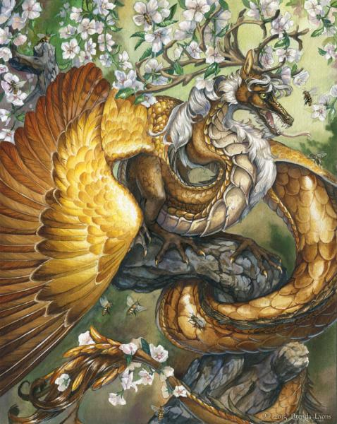 Apis - Print - Bee and Flower Dragon picture