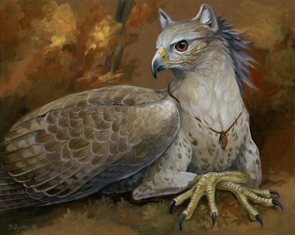 Autumn - Print - Gryphon with Leaves picture