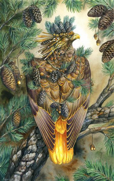 Der Schwarzwald - Fantasy Forest Hawk Print picture