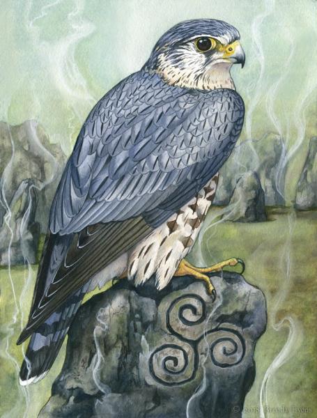 Mist of the Stones - Fantasy Falcon print picture