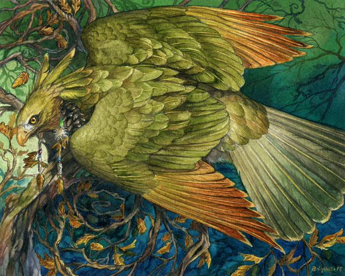 Mossgold - Print - Fantasy Bird picture