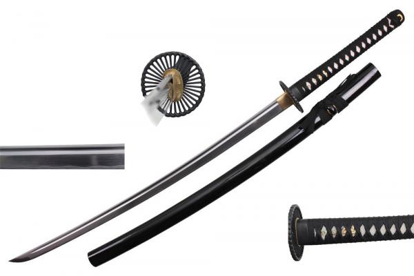 Katana, carbon steel with black scabbard picture