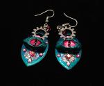 Dragon Eye Earring - Teal, Silver and Pink