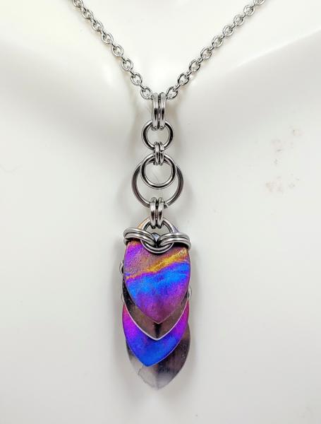Purple Sunset Titanium and Stainless Steel Scale Pendant picture