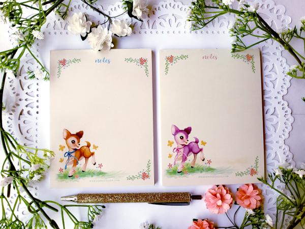 Deer Friends Spring Notepad picture