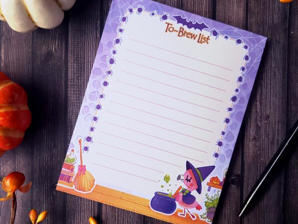 Halloween Flamingo Witch Notepad picture