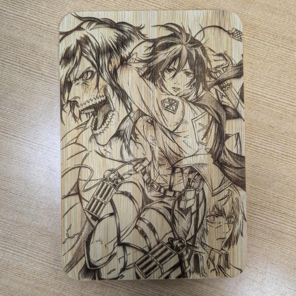 Attack on Titan Laser Engraved Bamboo Board - 5x8 Inches picture