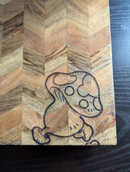 Delicious in Dungeon Walking Mushroom- Handcrafted Wooden Trivet picture