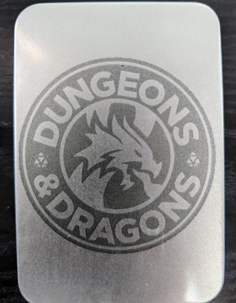 Dungeons & Dragons Starbucks Dice Box â€“ Laser Engraved Tin with Foam Inserts for Dice Storage picture