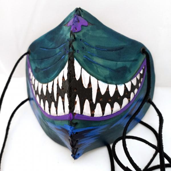 Leather Half Mask - Fun Designs with Washable Cloth Filters Included picture