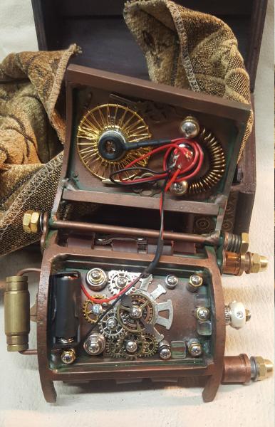 Steampunk Vortex Manipulator With Wooden Steampunk Box picture