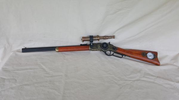 Steampunk 1873 Lever Action Winchester Rifle Non Firing Replica W/Scope picture