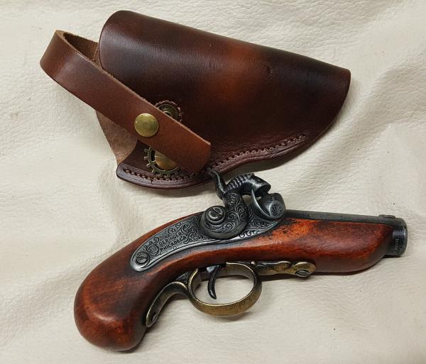 Steampunk 1850 Black Powder Philadelphia Derringer Non Firing Replica w/Holster picture