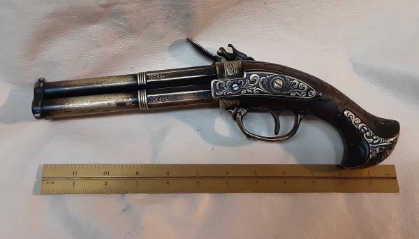 Steampunk Style 18th Century Aged French 3 Barrel Flintlock picture