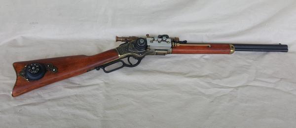 Steampunk 1873 Lever Action Winchester Rifle Non Firing Replica W/Scope picture