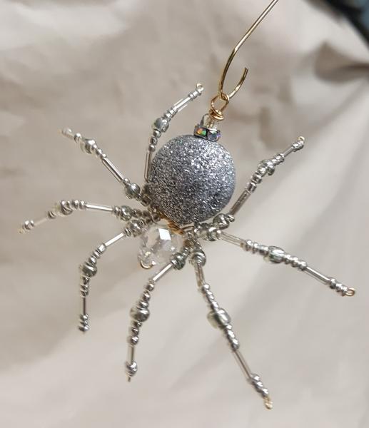 Steampunk Beaded Silver Christmas Spider picture