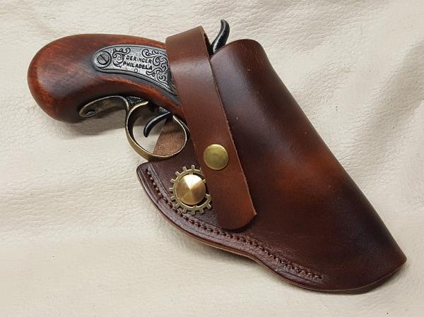 Steampunk 1850 Black Powder Philadelphia Derringer Non Firing Replica w/Holster picture