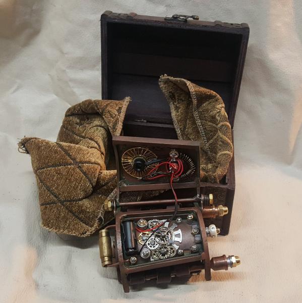 Steampunk Vortex Manipulator With Wooden Steampunk Box picture