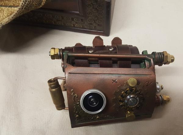 Steampunk Vortex Manipulator With Wooden Steampunk Box picture