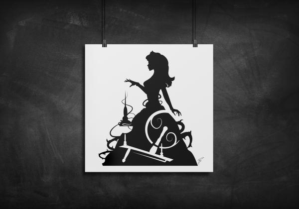 Princess Aurora - Sleeping Beauty silhouette art print