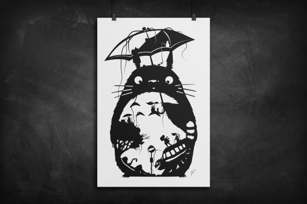Totoro - My Neighbor Totoro silhouette art print