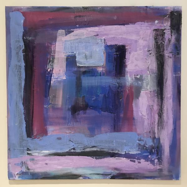 SOLD - Abstract Marks in Blue, Purple & Pink Original Painting picture