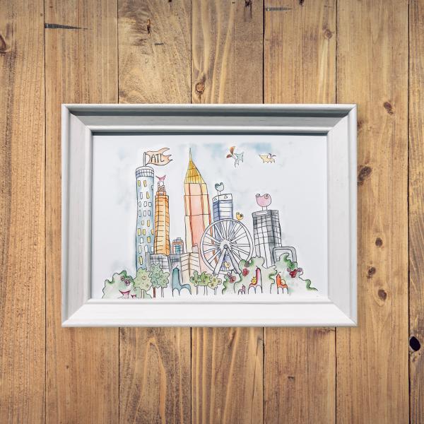 Atlanta Skyline - Original watercolor print