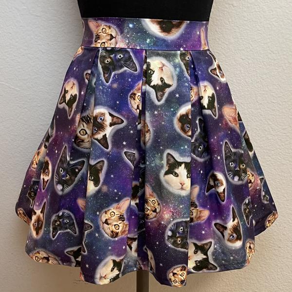 Purple Space Cats Skirt with POCKETS picture