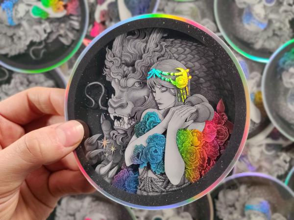 Azure Dragon of the East holographic sticker picture