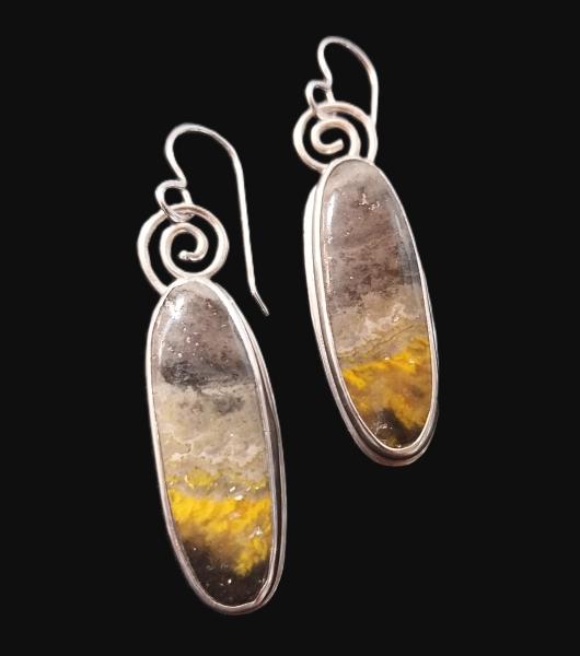 Bumblebee Jasper Spiral Dangles