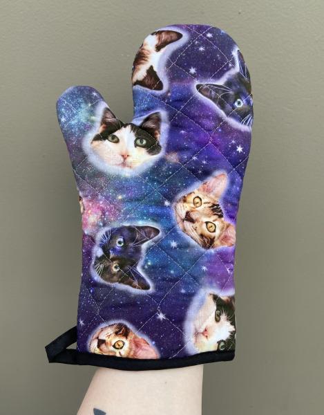 Space cats oven mitt picture