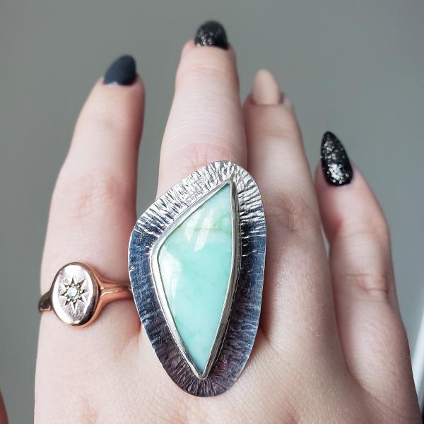 Green Opal Ring. Size 7 picture
