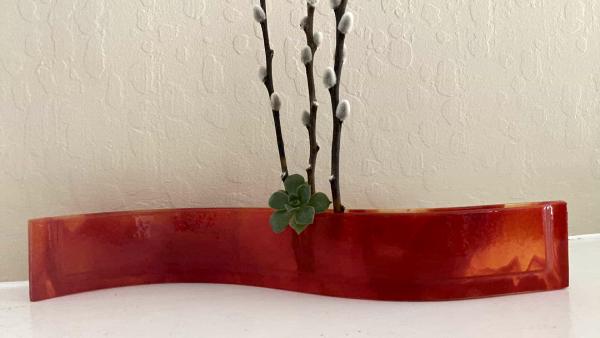 Red glass  Long  Bud Vase picture