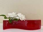 Red glass short  Bud Vase