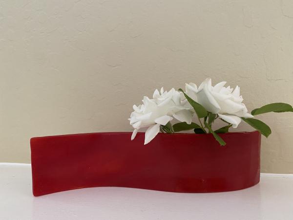 Red glass short  Bud Vase picture