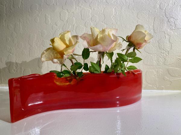 Red glass short  Bud Vase picture