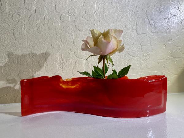 Red glass short  Bud Vase picture