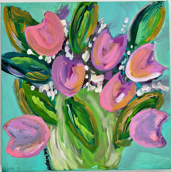 Tulips on Pale Turquoise