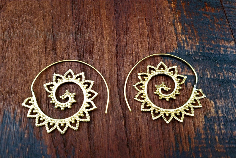Gold Gypsy Mandala Earrings picture